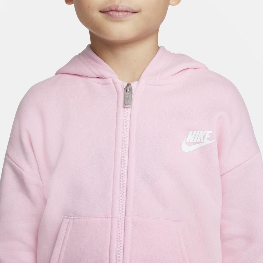 Nike Club Fleece Hoodie met rits voor kleuters Roze - Foto 3