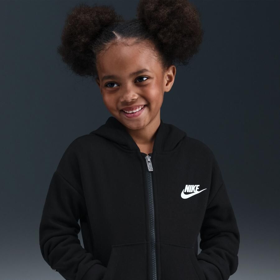 Nike Club Fleece Hoodie met rits voor kleuters Zwart - Foto 4