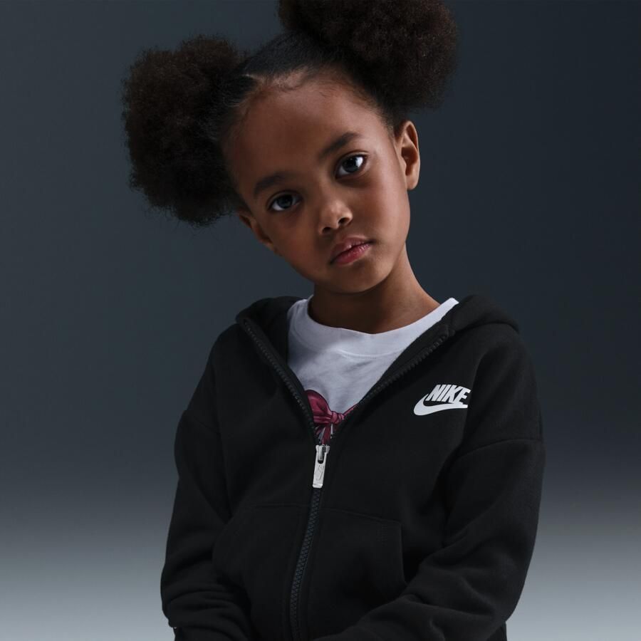 Nike Club Fleece Hoodie met rits voor kleuters Zwart - Foto 2