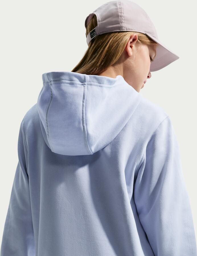 Nike Club Fleece hoodie van sweatstof met rits over de hele lengte voor kids Grijs