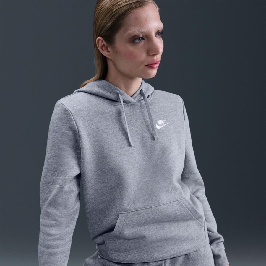 Nike Sportswear Club Grijs Sweater met Capuchon Dames - Foto 3