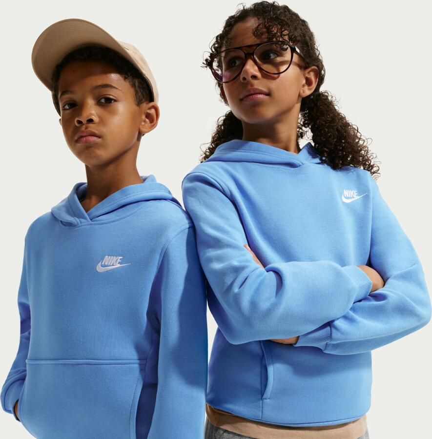 Nike Club Fleece Hoodie voor kids Blauw - Foto 4