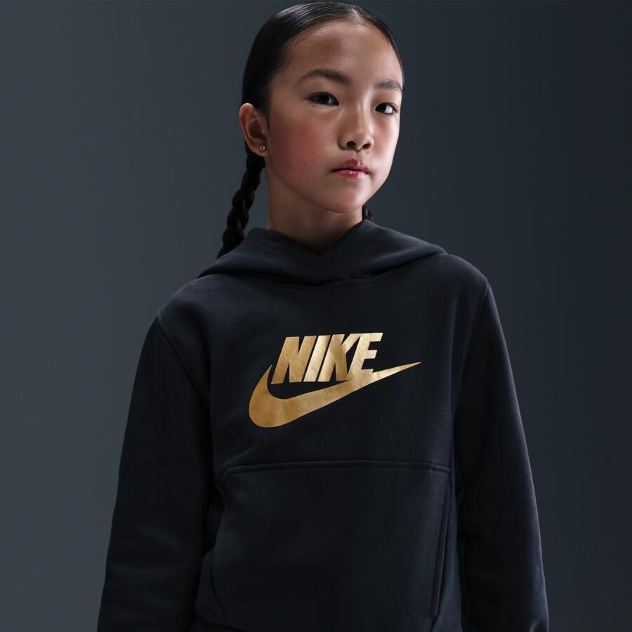 Nike Club Fleece hoodie voor kids Zwart