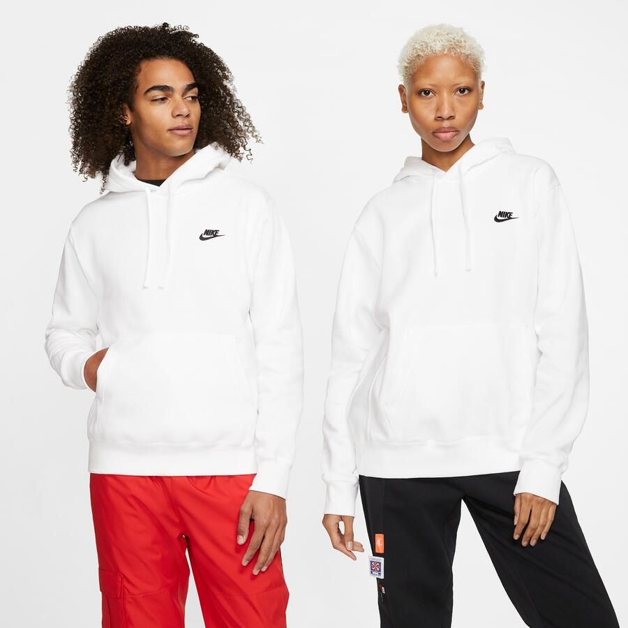 Nike Sportswear Club Fleece Pullover Hoodie White Heren