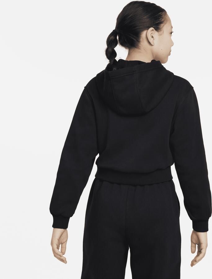 Nike Club Fleece korte hoodie voor meisjes Zwart - Foto 4