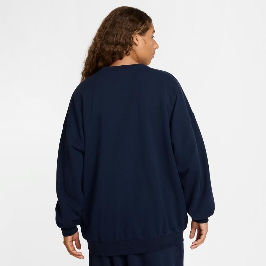 Nike Club Fleece oversized herentop van sweatstof met ronde hals Blauw