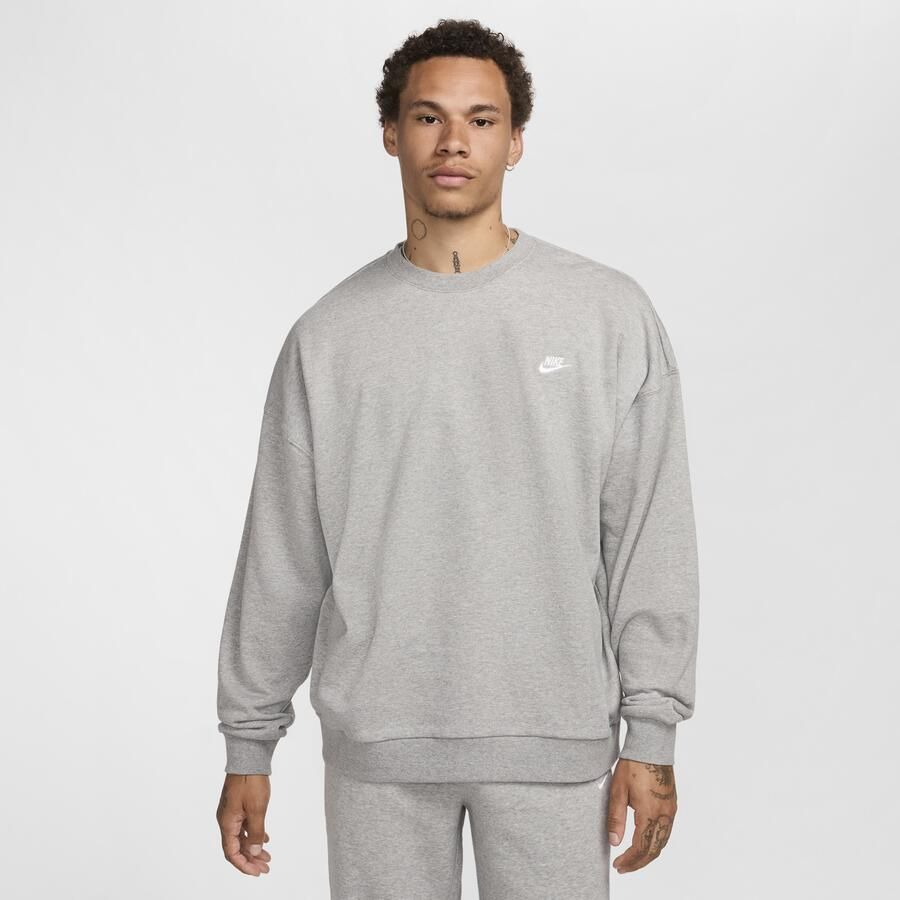 Nike Club Fleece oversized herentop van sweatstof met ronde hals Grijs - Foto 3