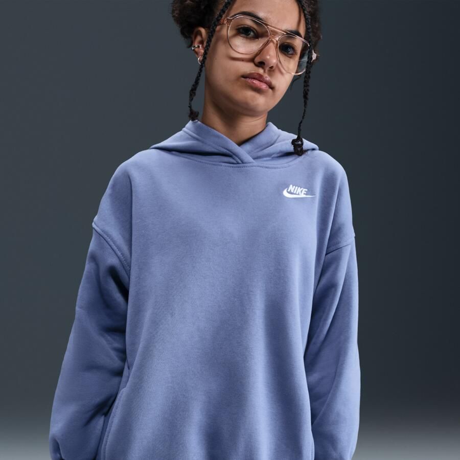 Nike Club Fleece oversized hoodie voor kids Blauw