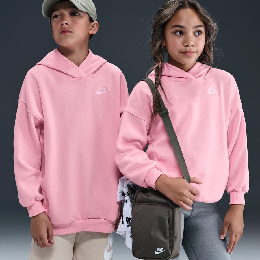 Nike Club Fleece oversized hoodie voor kids Roze - Foto 4