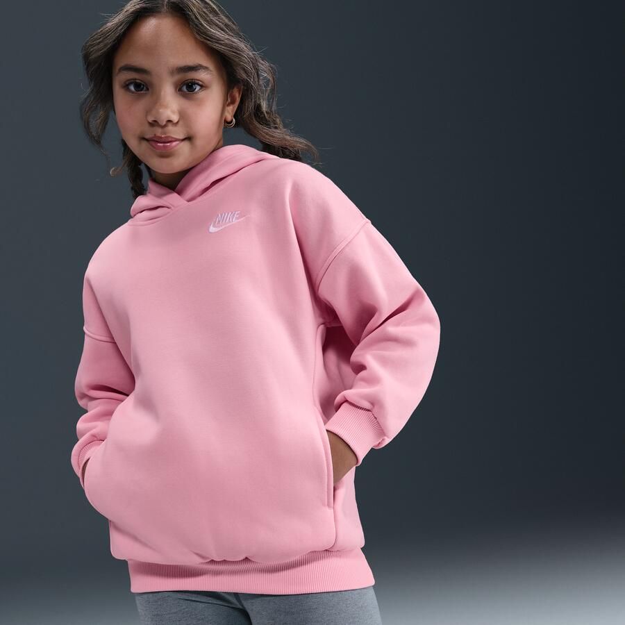 Nike Club Fleece oversized hoodie voor kids Roze