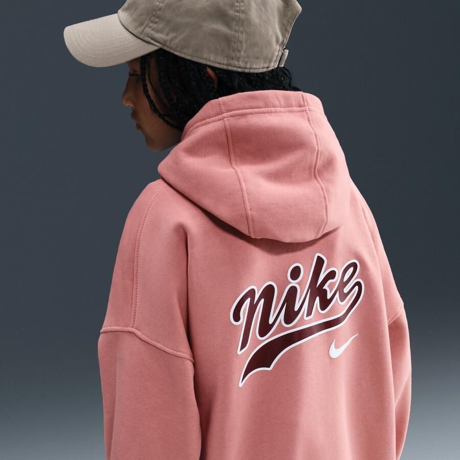 Nike Club Fleece oversized hoodie voor kids Roze