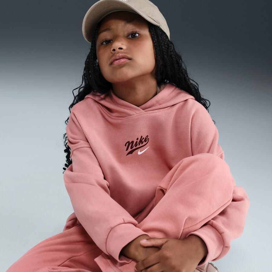 Nike Club Fleece oversized hoodie voor kids Roze - Foto 2