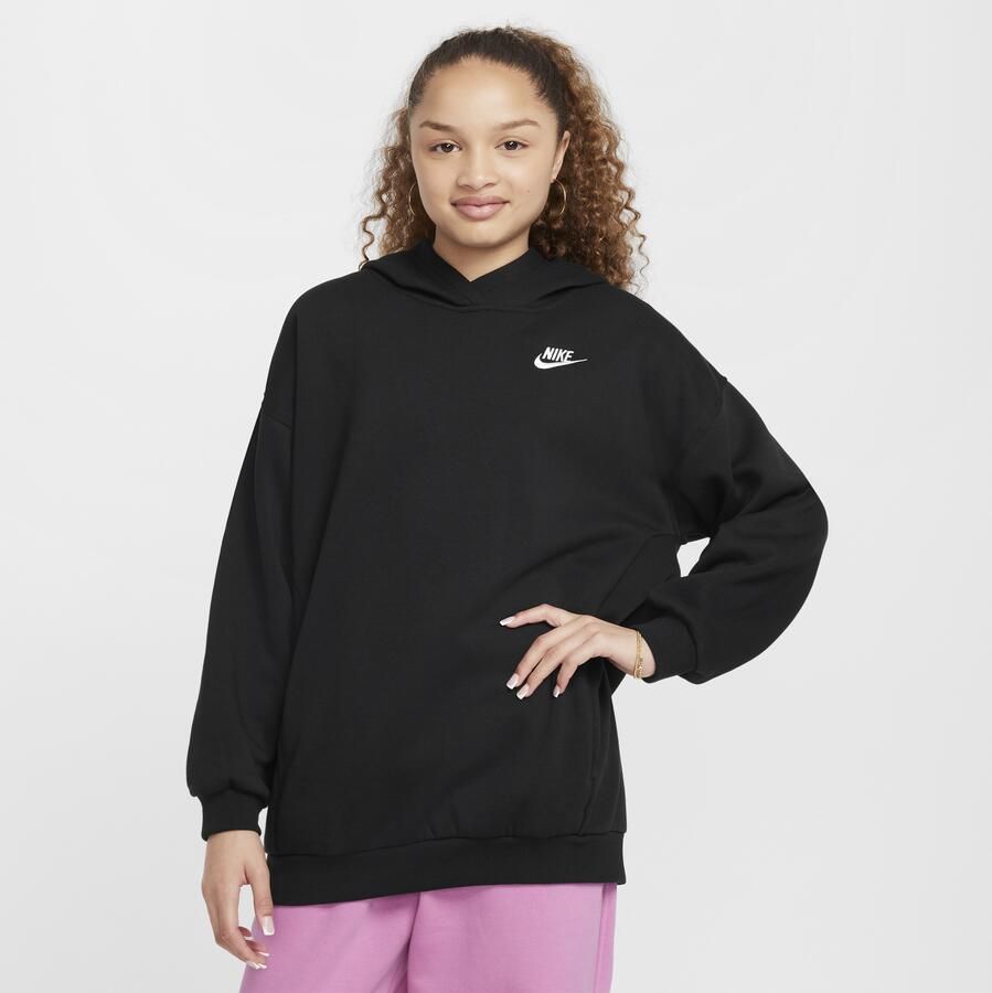 Nike Club Fleece oversized hoodie voor kids Zwart - Foto 4