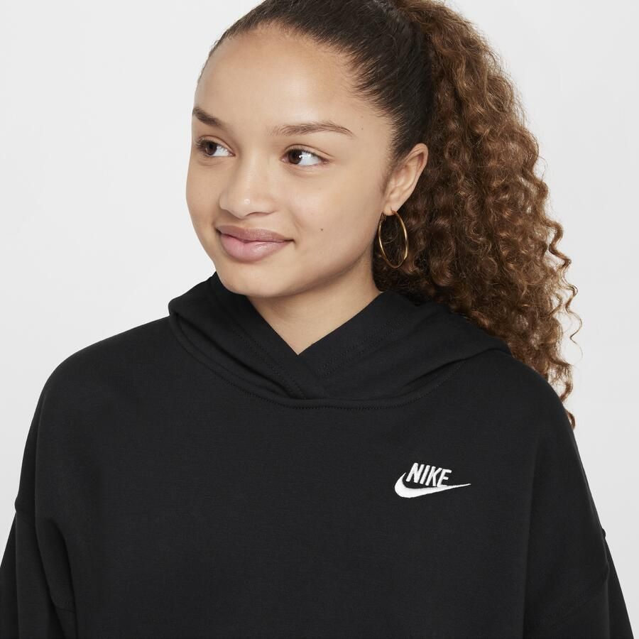 Nike Club Fleece oversized hoodie voor kids Zwart - Foto 2