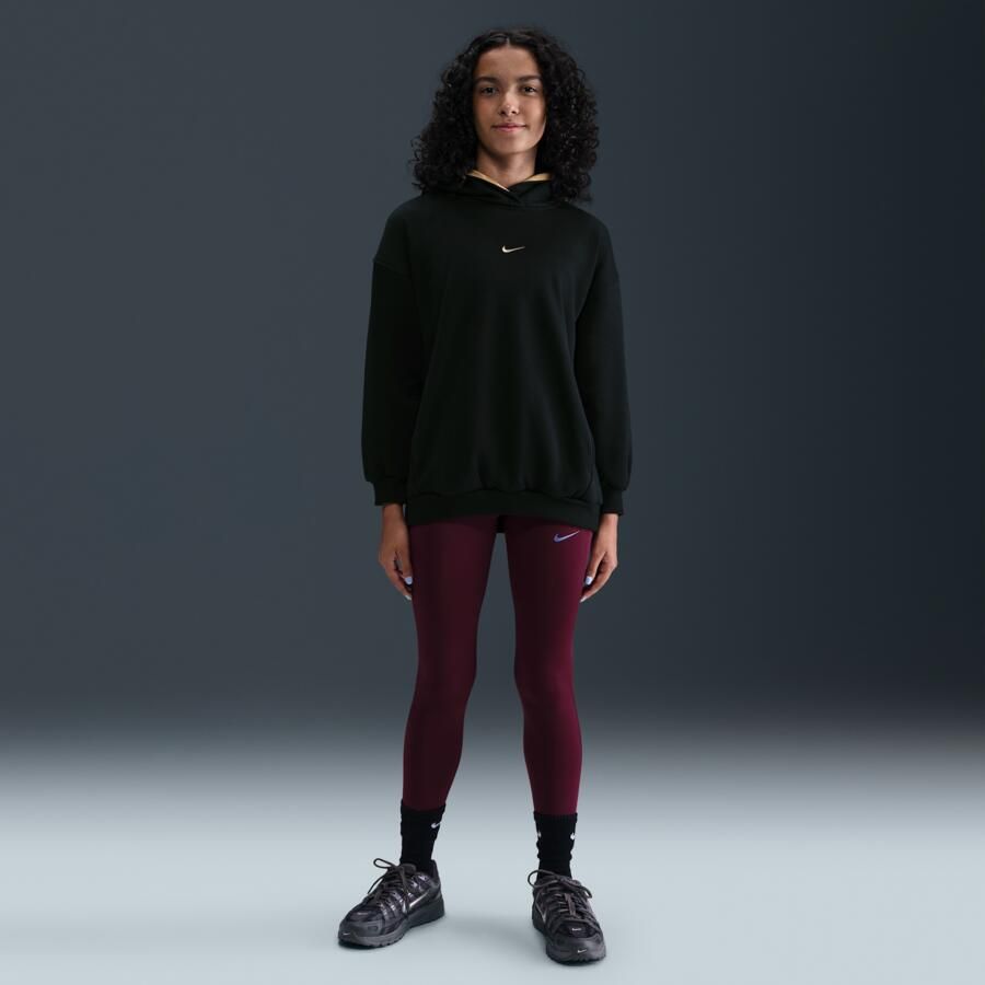 Nike Club Fleece oversized hoodie voor meisjes Zwart - Foto 3