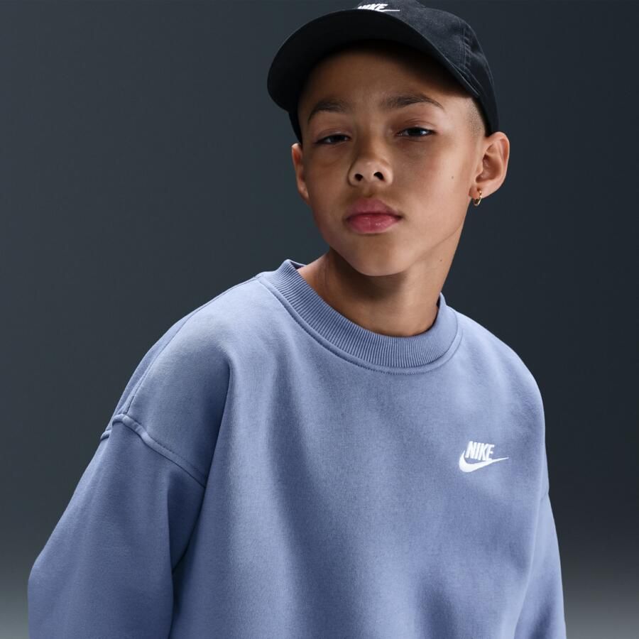 Nike Club Fleece oversized sweatshirt voor kids Blauw - Foto 2