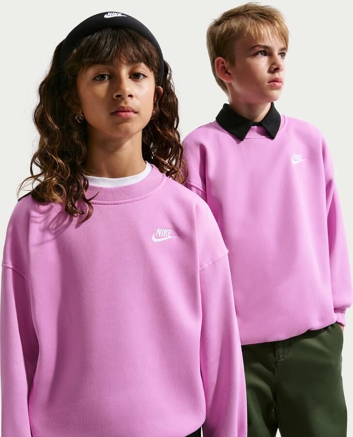 Nike Club Fleece oversized sweatshirt voor kids Paars - Foto 4