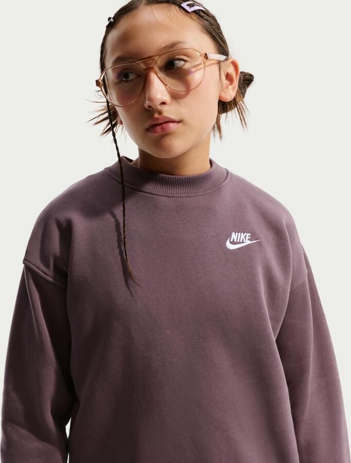 Nike Club Fleece oversized sweatshirt voor kids Paars - Foto 4