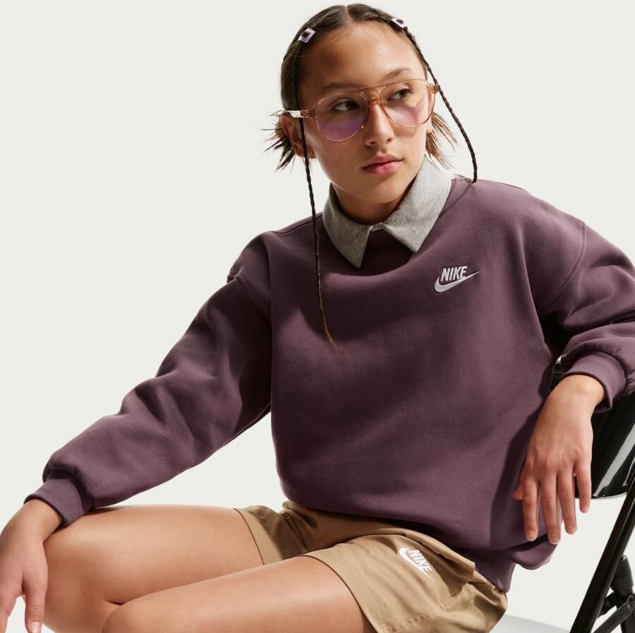 Nike Club Fleece oversized sweatshirt voor kids Paars - Foto 2
