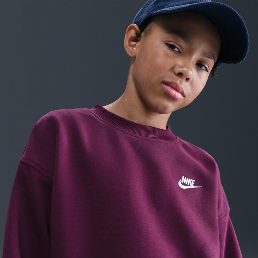 Nike Club Fleece oversized sweatshirt voor kids Rood - Foto 2