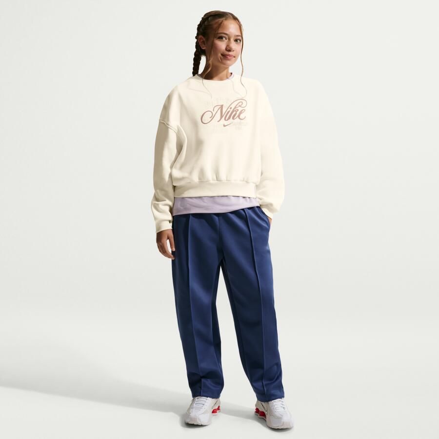 Nike Club Fleece recht sweatshirt met ronde hals voor meisjes Bruin - Foto 3