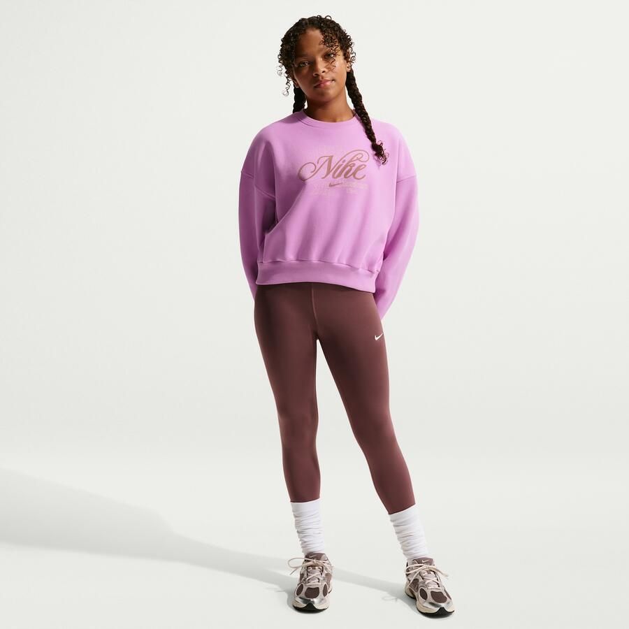 Nike Club Fleece recht sweatshirt met ronde hals voor meisjes Paars - Foto 2