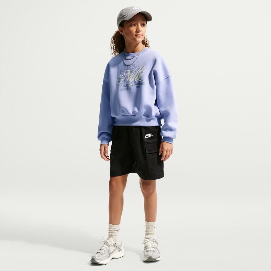 Nike Club Fleece recht sweatshirt met ronde hals voor meisjes Paars - Foto 4