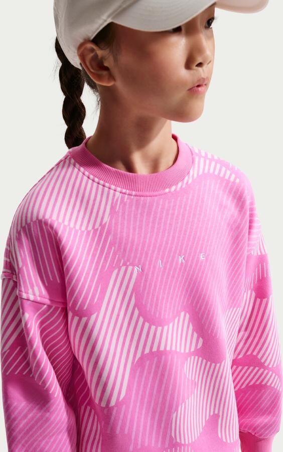 Nike Club Fleece recht sweatshirt met ronde hals voor meisjes Roze - Foto 4