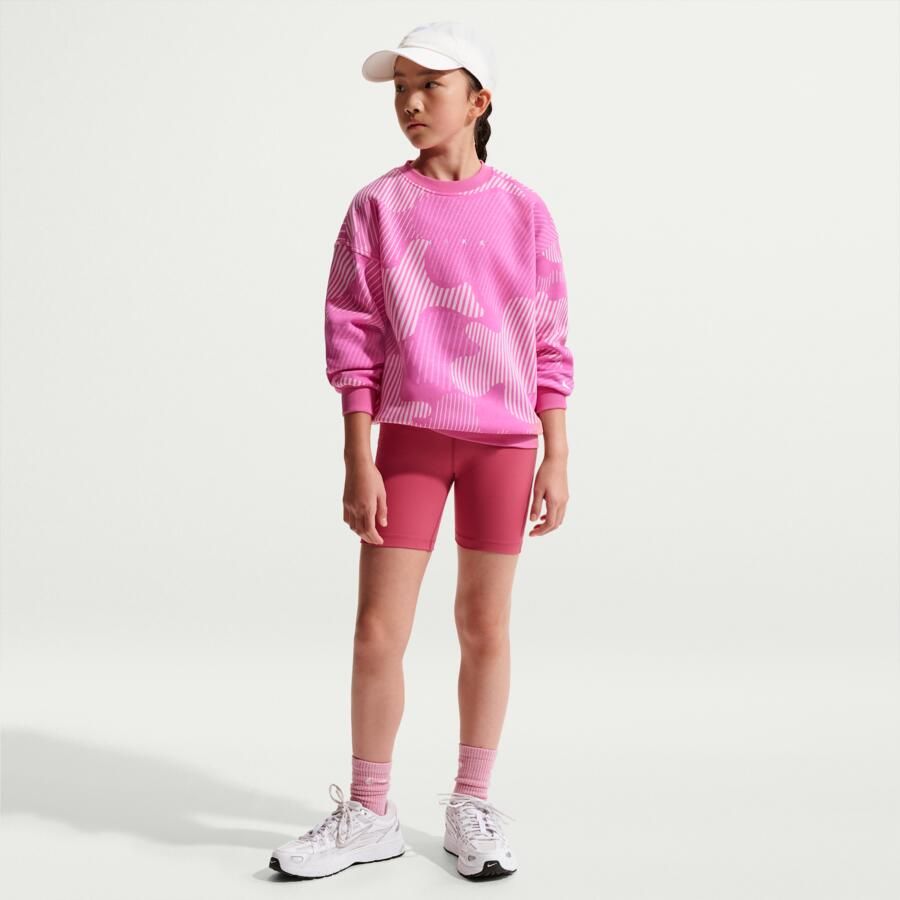 Nike Club Fleece recht sweatshirt met ronde hals voor meisjes Roze