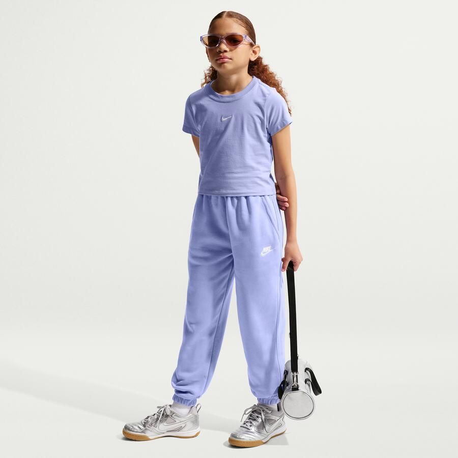 Nike Club Fleece ruimvallende kinderbroek Paars
