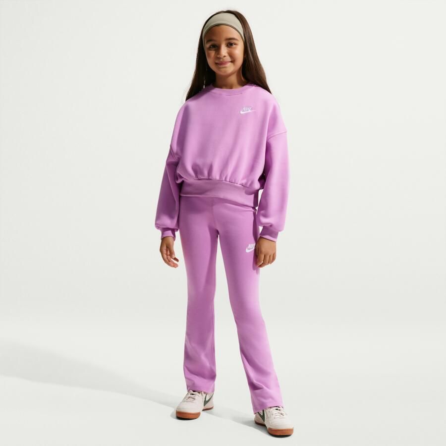 Nike Club Fleece sweatshirt met ronde hals en recht design voor meisjes Paars - Foto 2