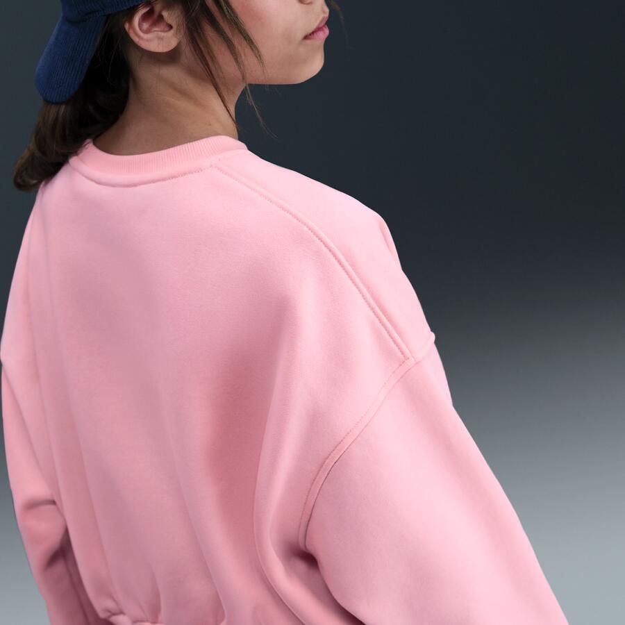 Nike Club Fleece sweatshirt met ronde hals en recht design voor meisjes Roze