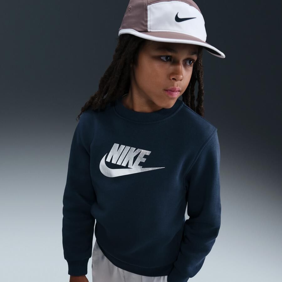 Nike Club Fleece sweatshirt met ronde hals voor kids Blauw - Foto 2