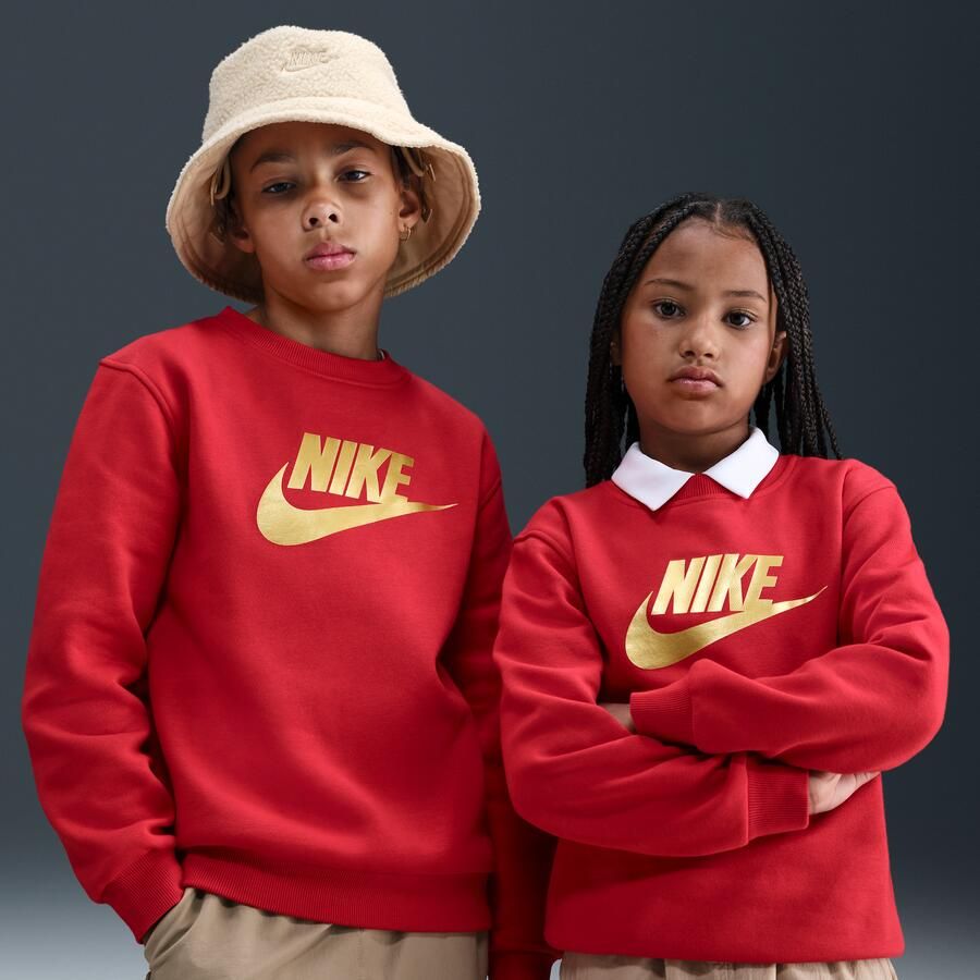 Nike Club Fleece sweatshirt met ronde hals voor kids Rood - Foto 4