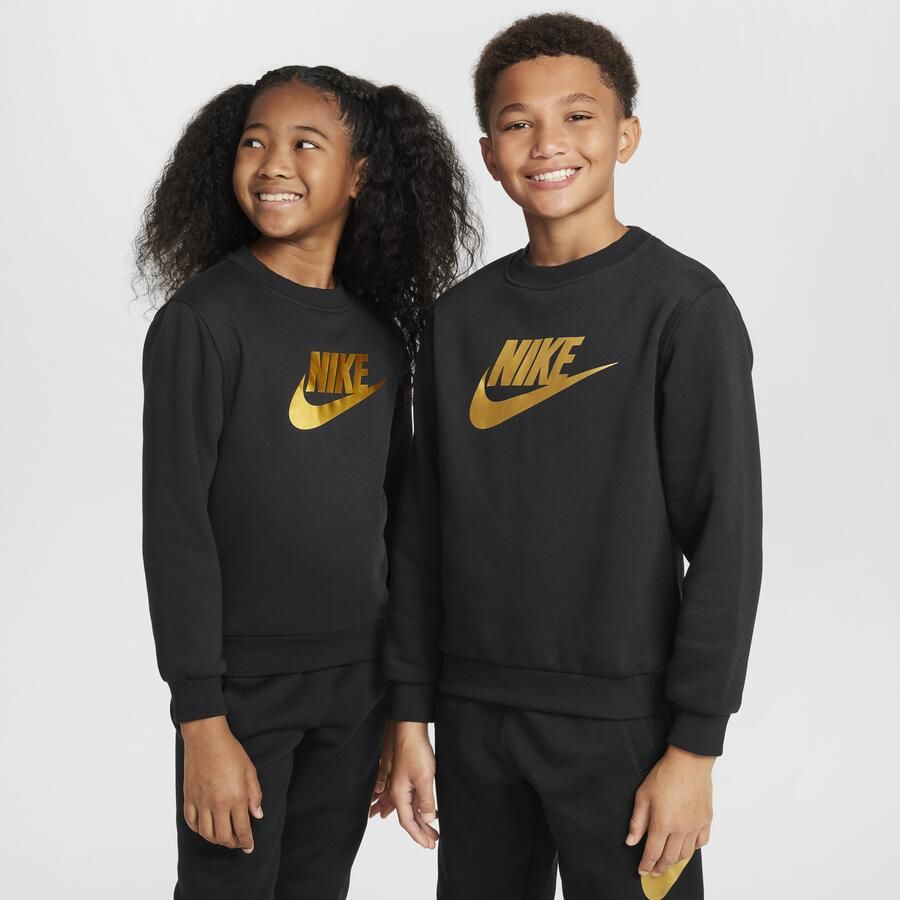 Nike Club Fleece sweatshirt met ronde hals voor kids Zwart - Foto 3