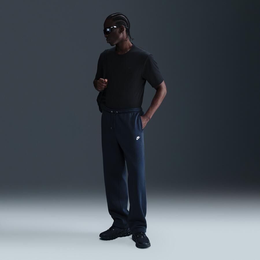 Nike Club fleecebroek met open zoom voor heren Blauw - Foto 4