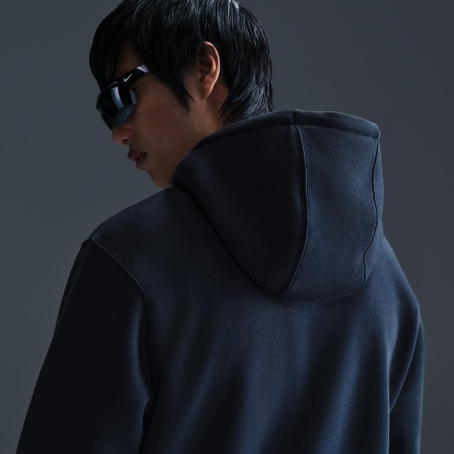 Nike Club fleecehoodie met rits voor heren Blauw