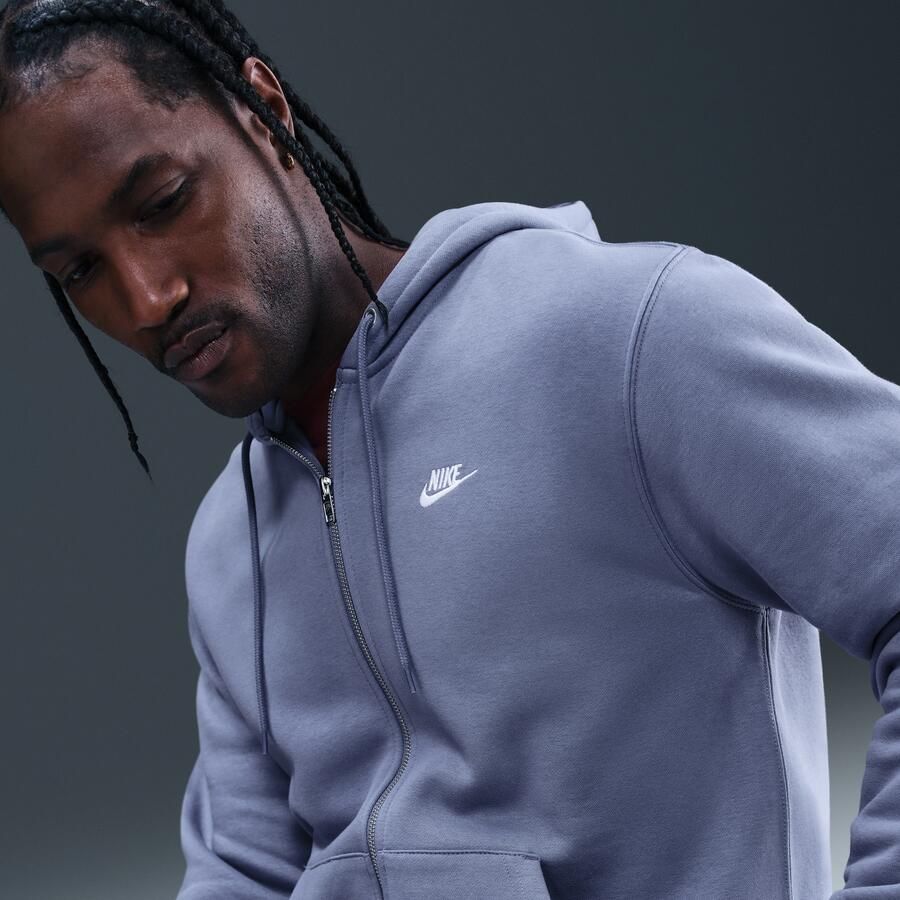 Nike Club fleecehoodie met rits voor heren Blauw - Foto 2