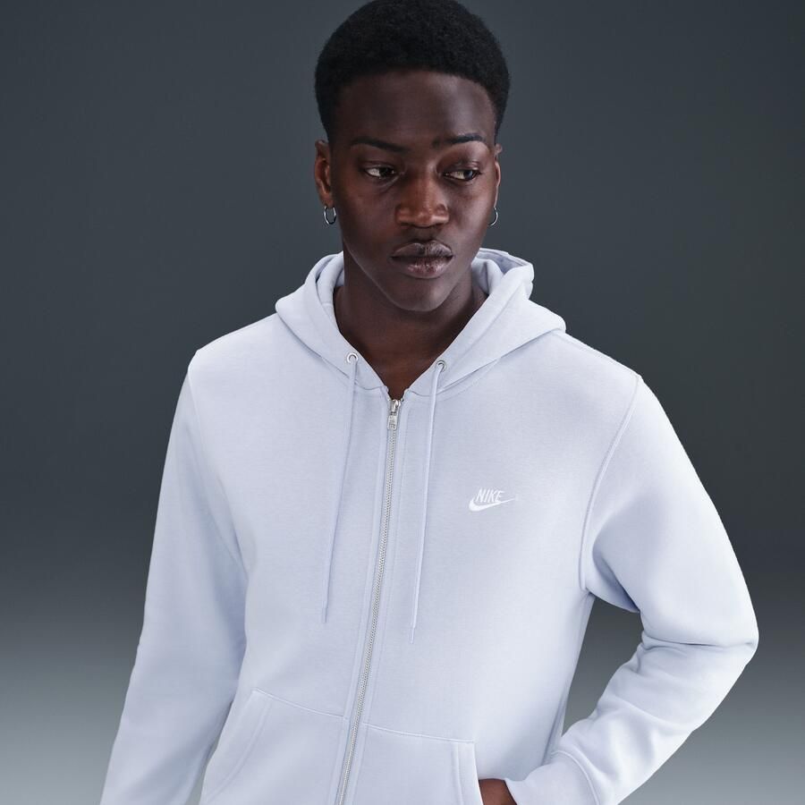 Nike Club fleecehoodie met rits voor heren Grijs - Foto 4