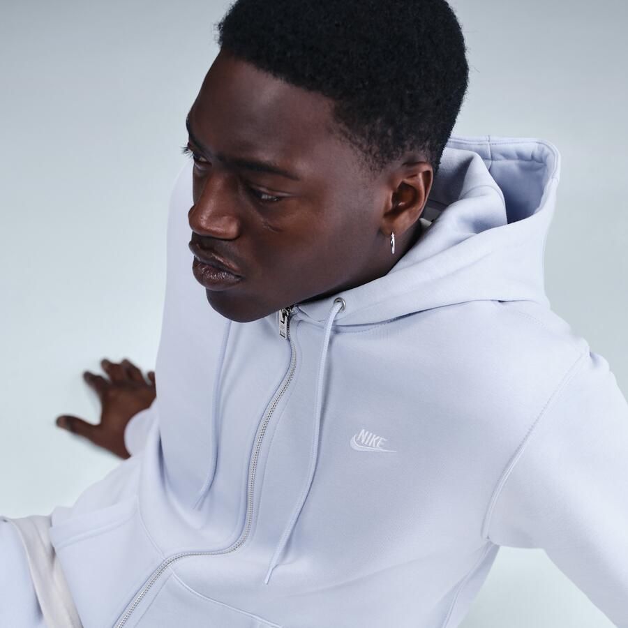 Nike Club fleecehoodie met rits voor heren Grijs - Foto 2