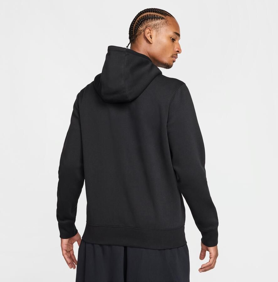 Nike Club fleecehoodie met rits voor heren Zwart - Foto 3