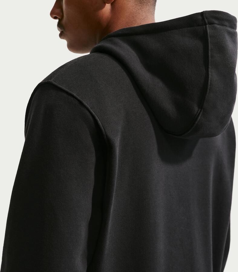 Nike Club fleecehoodie met rits voor heren Zwart - Foto 9