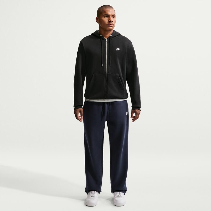 Nike Club fleecehoodie met rits voor heren Zwart - Foto 3