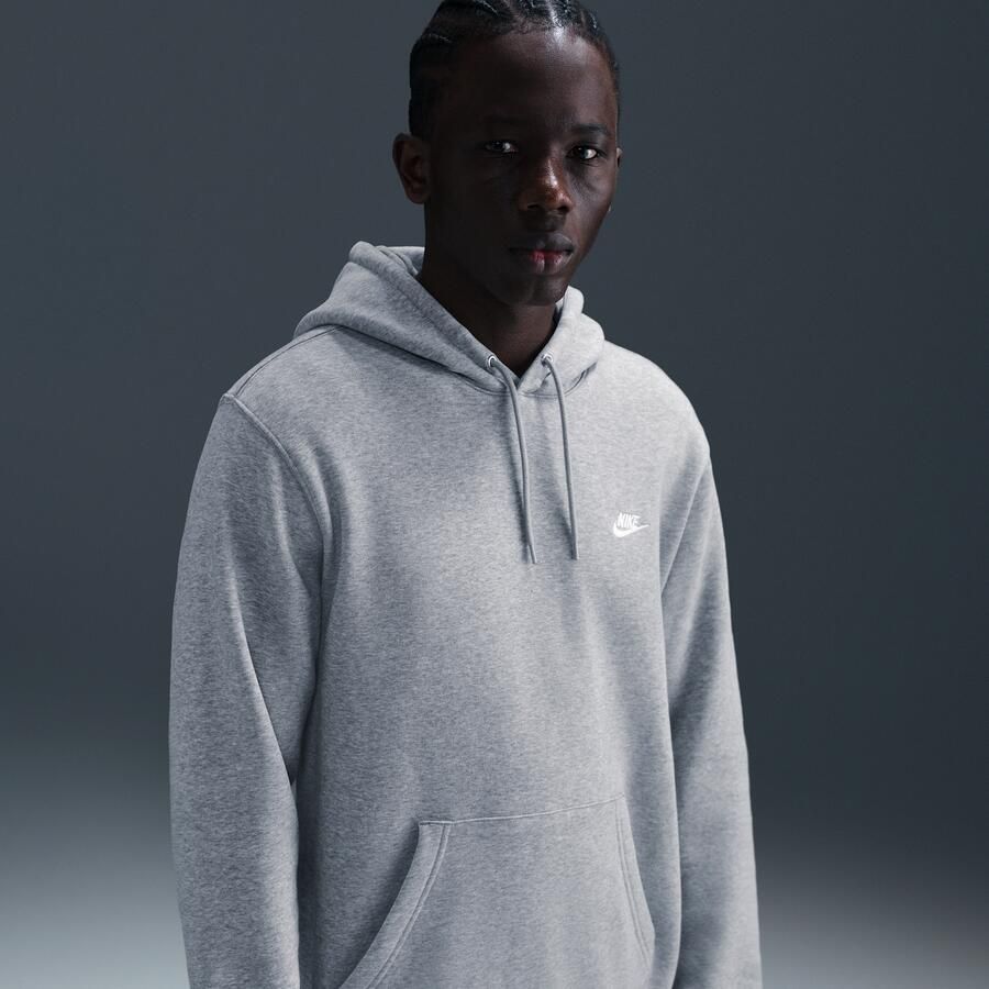 Nike Club fleecehoodie voor heren Grijs - Foto 4