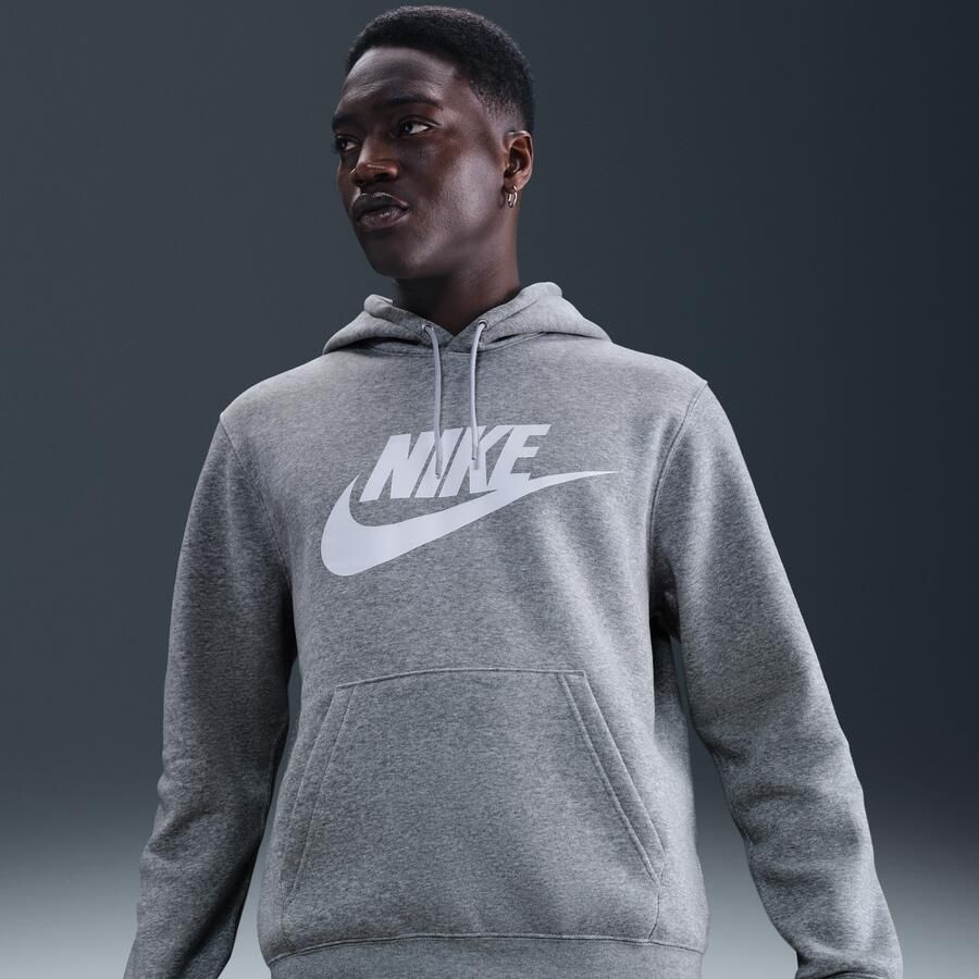 Nike Club Fleecehoodie voor heren Grijs - Foto 4