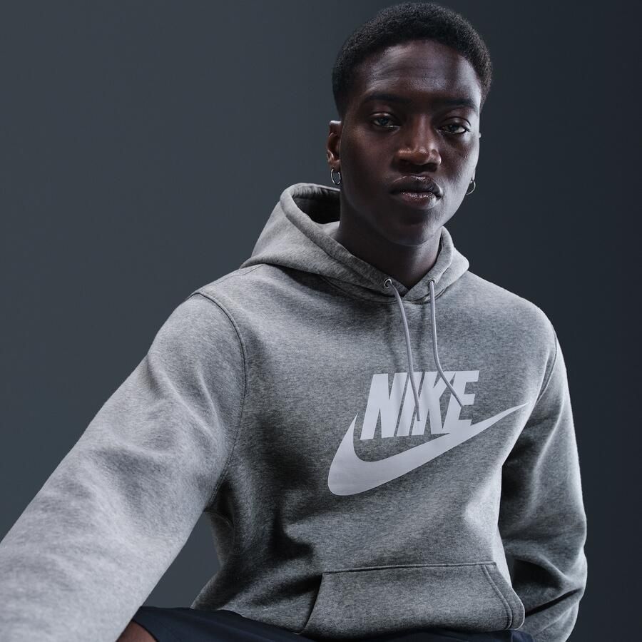 Nike Club Fleecehoodie voor heren Grijs - Foto 2