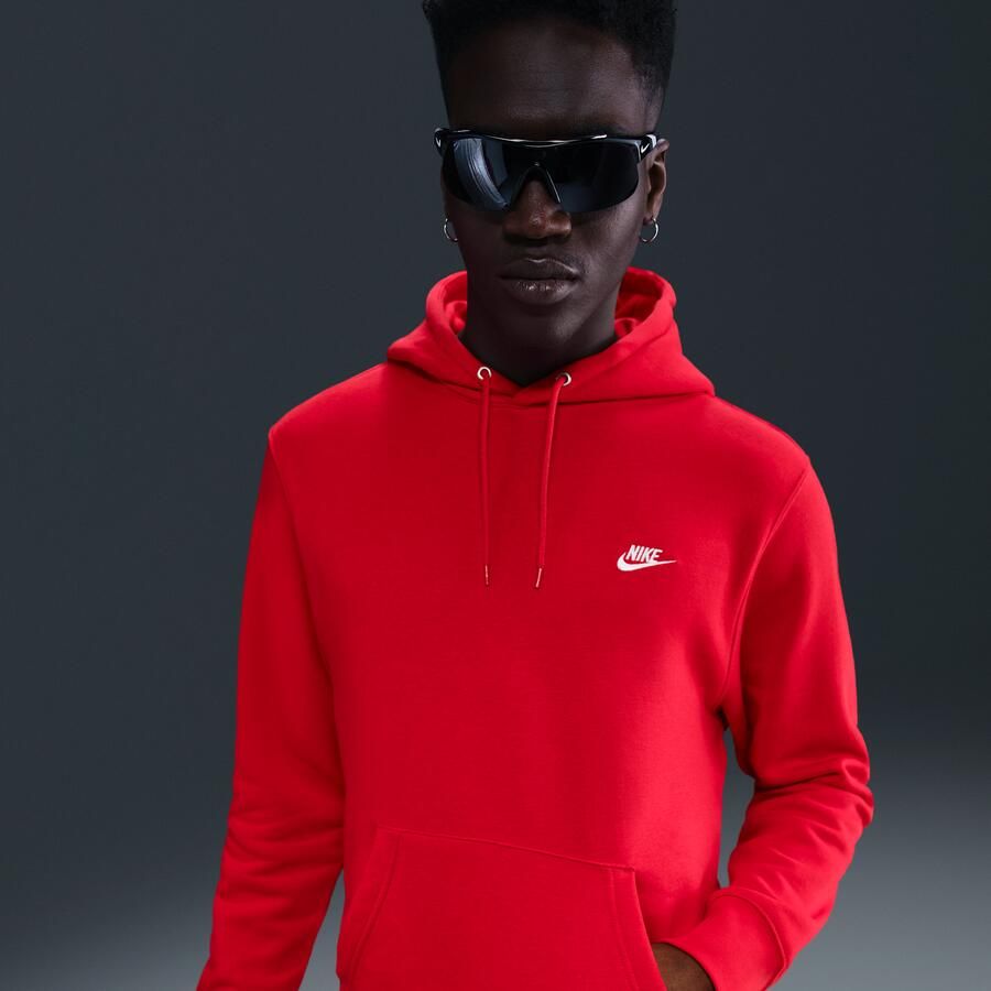 Nike Club fleecehoodie voor heren Rood - Foto 4
