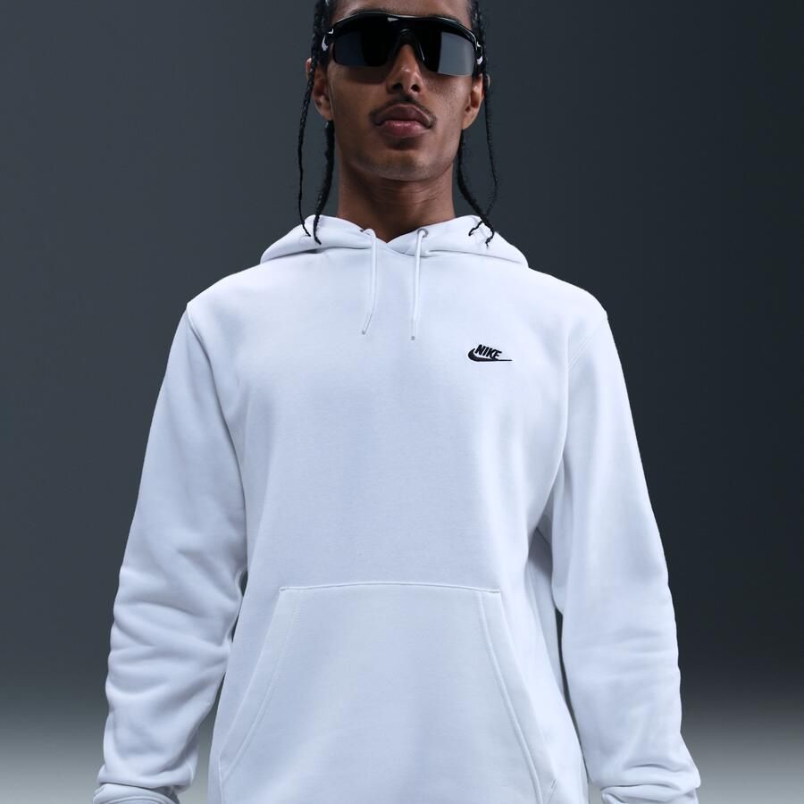 Nike Club fleecehoodie voor heren Wit - Foto 4