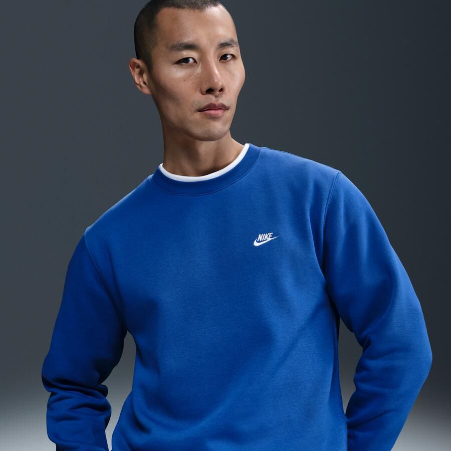 Nike Club fleeceshirt met ronde hals voor heren Blauw - Foto 4