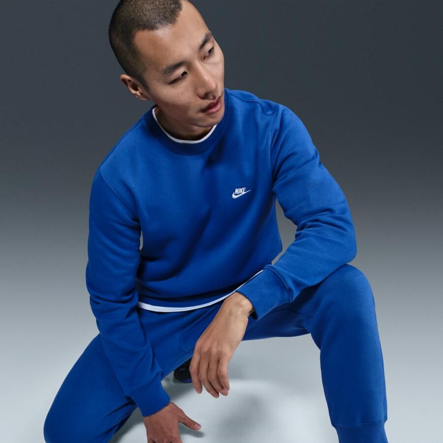 Nike Club fleeceshirt met ronde hals voor heren Blauw - Foto 2